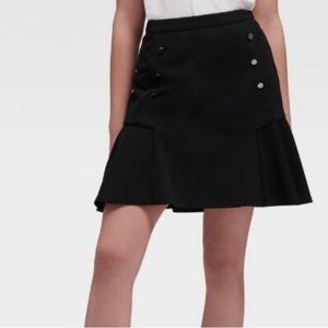 NWT DKNY BLACK PEPLUM FLARE HIGH WAIST MINI SKIRT Size 6